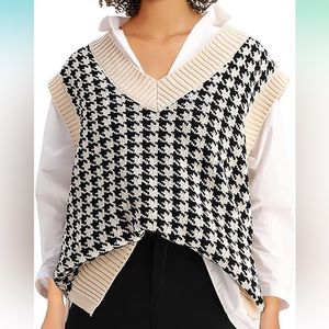Houndstooth vest top